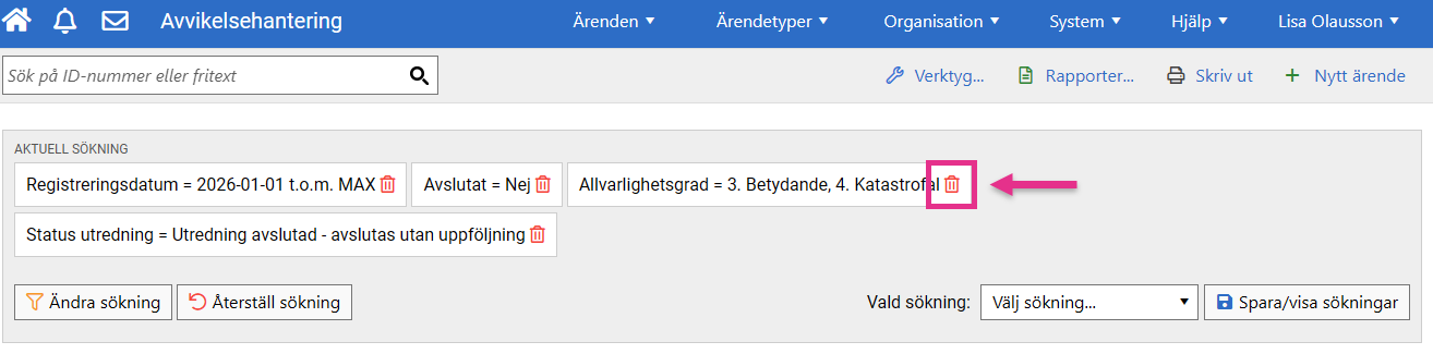 Ta bort sökfilter exempel