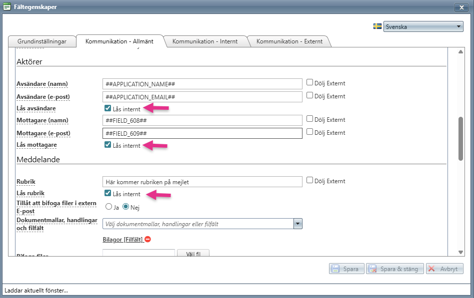 Lås fält för redigering
