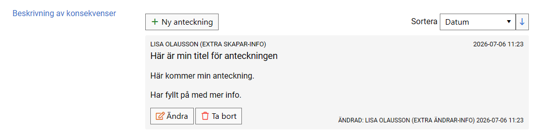 Exempel på anteckningsfältet interna inställningar