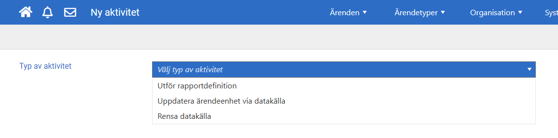 Skapa ny aktivitet