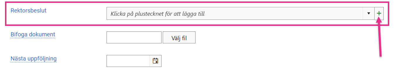 Skapa ett rektorsbeslut