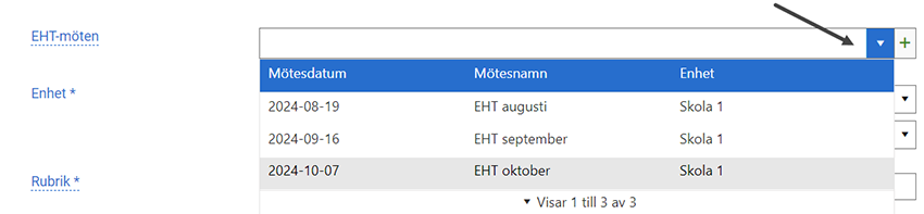 Koppla ärendet till ett EHT-möte