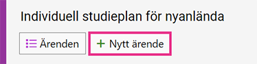 Skapa nytt ärende